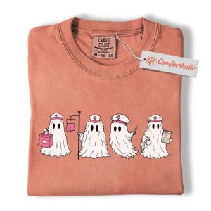 Ghost Nurse Shirt, Cute Halloween Nurse T-Shirt, Funny Spooky Healthcare Worker Tee, Fall Medical Staff Costume Comfort Colors Shirt