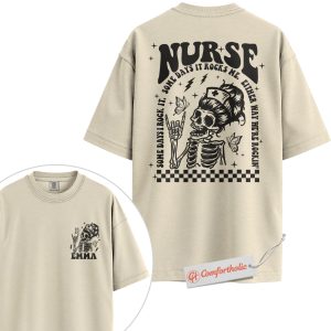Custom Nurse Shirt, Some Days I Rock It Quote T-Shirt, Funny Skeleton Nurse Graphic Tee, Personalized Gift for RN & LPN, Nurse Comfort Colors Shirt 2-Sided