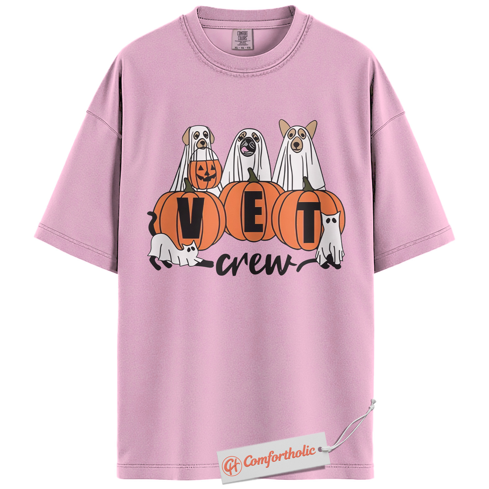 Halloween Vet Crew Shirt, Ghost Veterinarian T-Shirt, Vet Graphic Tee, Animal Lover Gift, Spooky Season Comfort Colors Shirt - Image 20