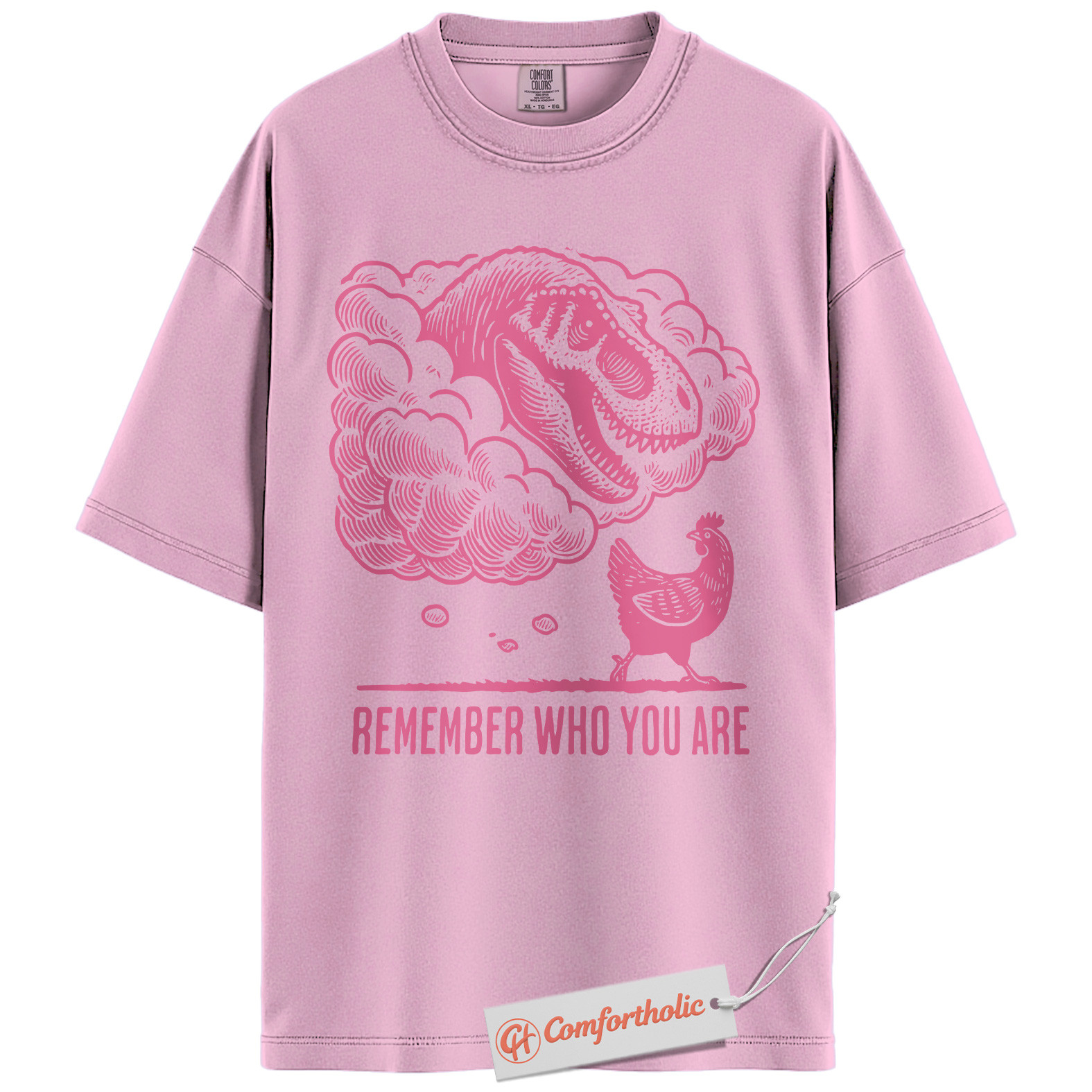 Remember Who You Are Shirt, Funny Dinosaur Chicken T-Shirt, Prehistoric Animal Graphic Tee, Jurassic Humor Comfort Colors Shirt - Image 18