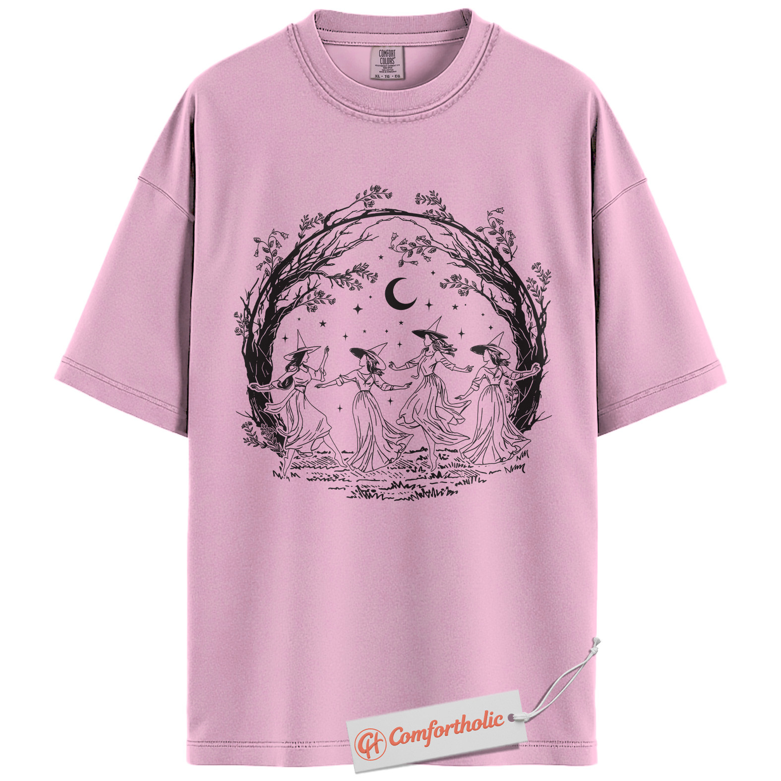 Witch Dance Halloween Shirt, Dancing Witches Graphic Tee, Spooky Season Witchcore T-Shirt, Fall Comfort Colors Shirt - Image 8