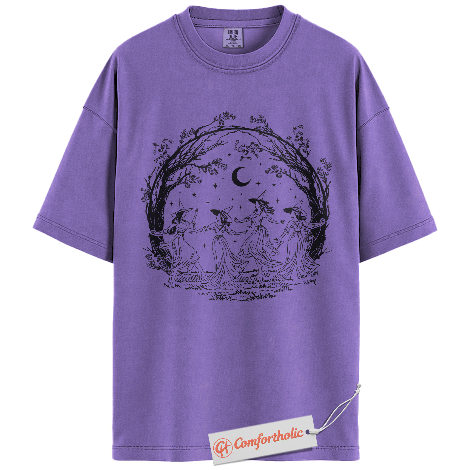 Witch Dance Halloween Shirt, Dancing Witches Graphic Tee, Spooky Season Witchcore T-Shirt, Fall Comfort Colors Shirt - Image 20