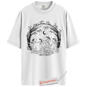 Alternative view of Witch Dance Halloween Shirt, Dancing Witches Graphic Tee, Spooky Season Witchcore T-Shirt, Fall Comfort Colors Shirt