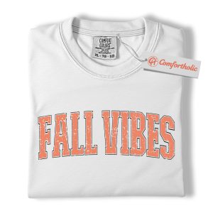 Alternative view of Fall Vibes Shirt, Autumn Graphic Tee, Pumpkin Spice Alternative T-Shirt, Cozy Seasonal Comfort Colors Shirt