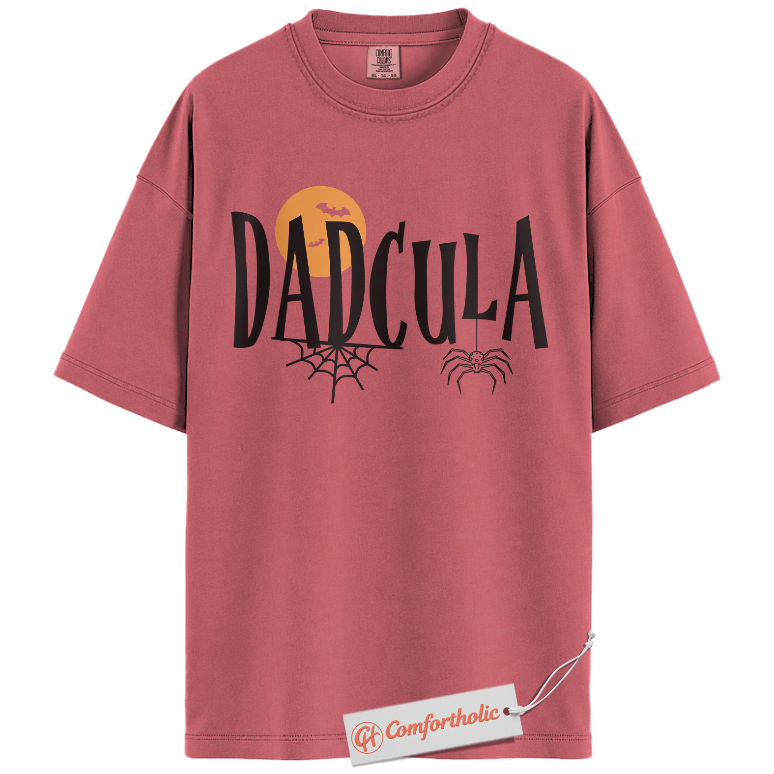 Dadcula Shirt, Halloween Pun Dad Graphic Tee, Spooky Season Dad Comfort Colors T-Shirt - Image 9