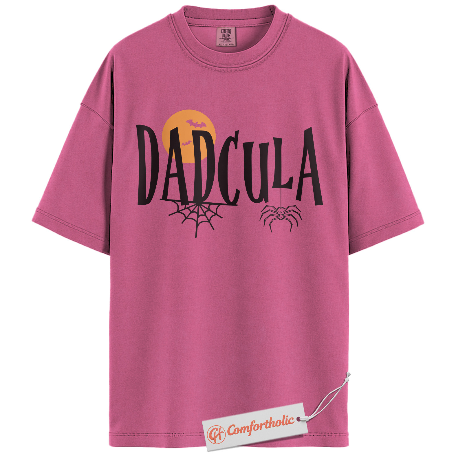 Dadcula Shirt, Halloween Pun Dad Graphic Tee, Spooky Season Dad Comfort Colors T-Shirt - Image 16