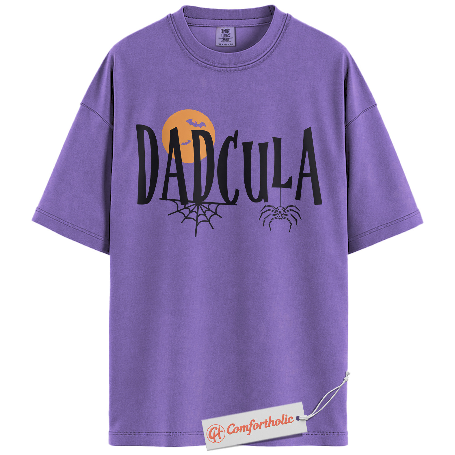 Dadcula Shirt, Halloween Pun Dad Graphic Tee, Spooky Season Dad Comfort Colors T-Shirt - Image 20