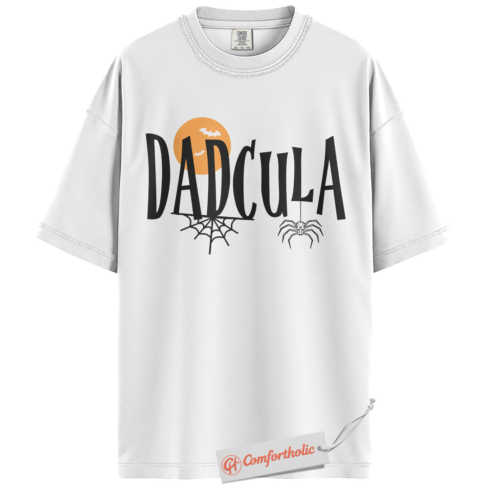 Dadcula Shirt, Halloween Pun Dad Graphic Tee, Spooky Season Dad Comfort Colors T-Shirt - Image 3