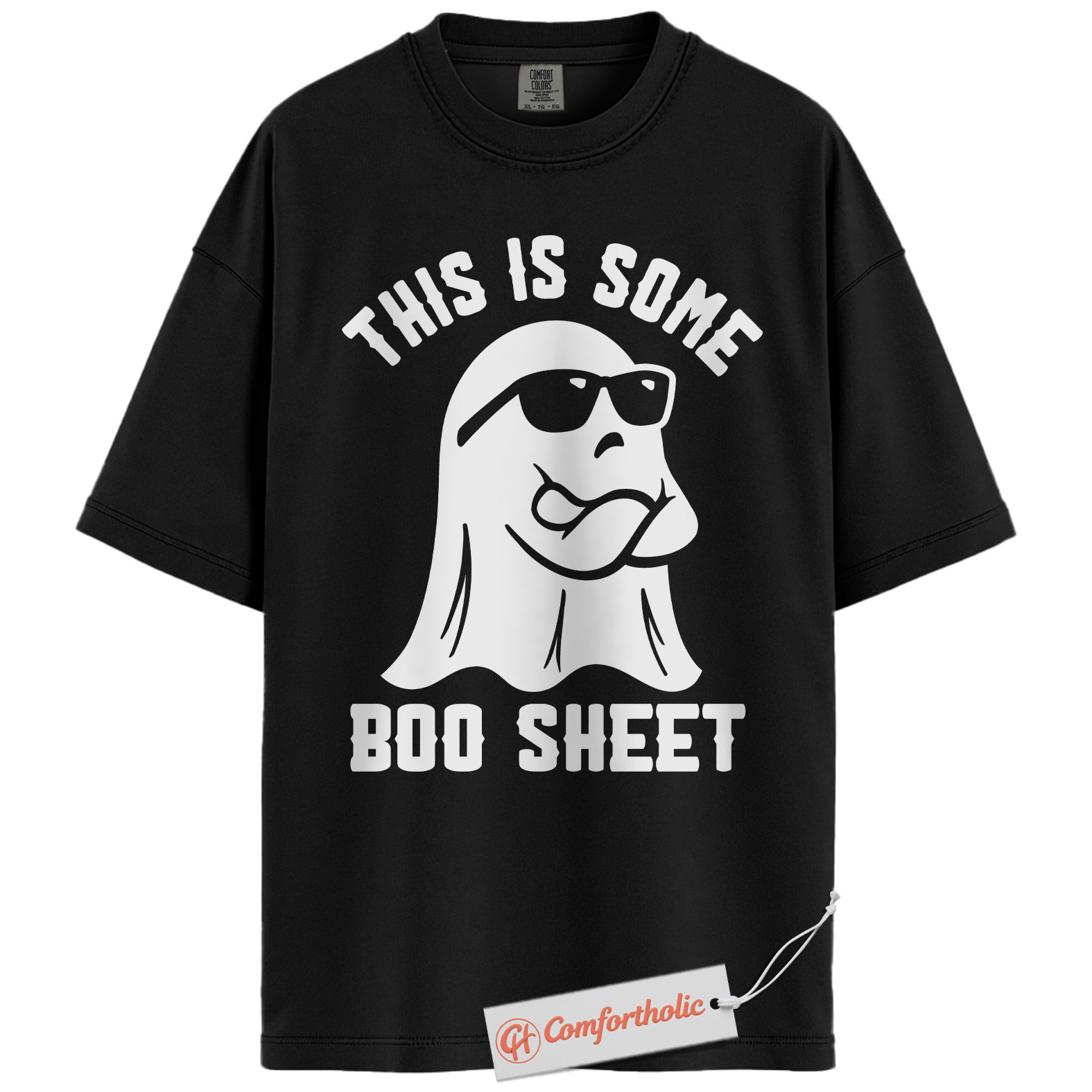 Boo Sheet Shirt, Funny Halloween Ghost Pun T-Shirt, Spooky Season Graphic Tee, Halloween Comfort Colors Shirt - Image 3