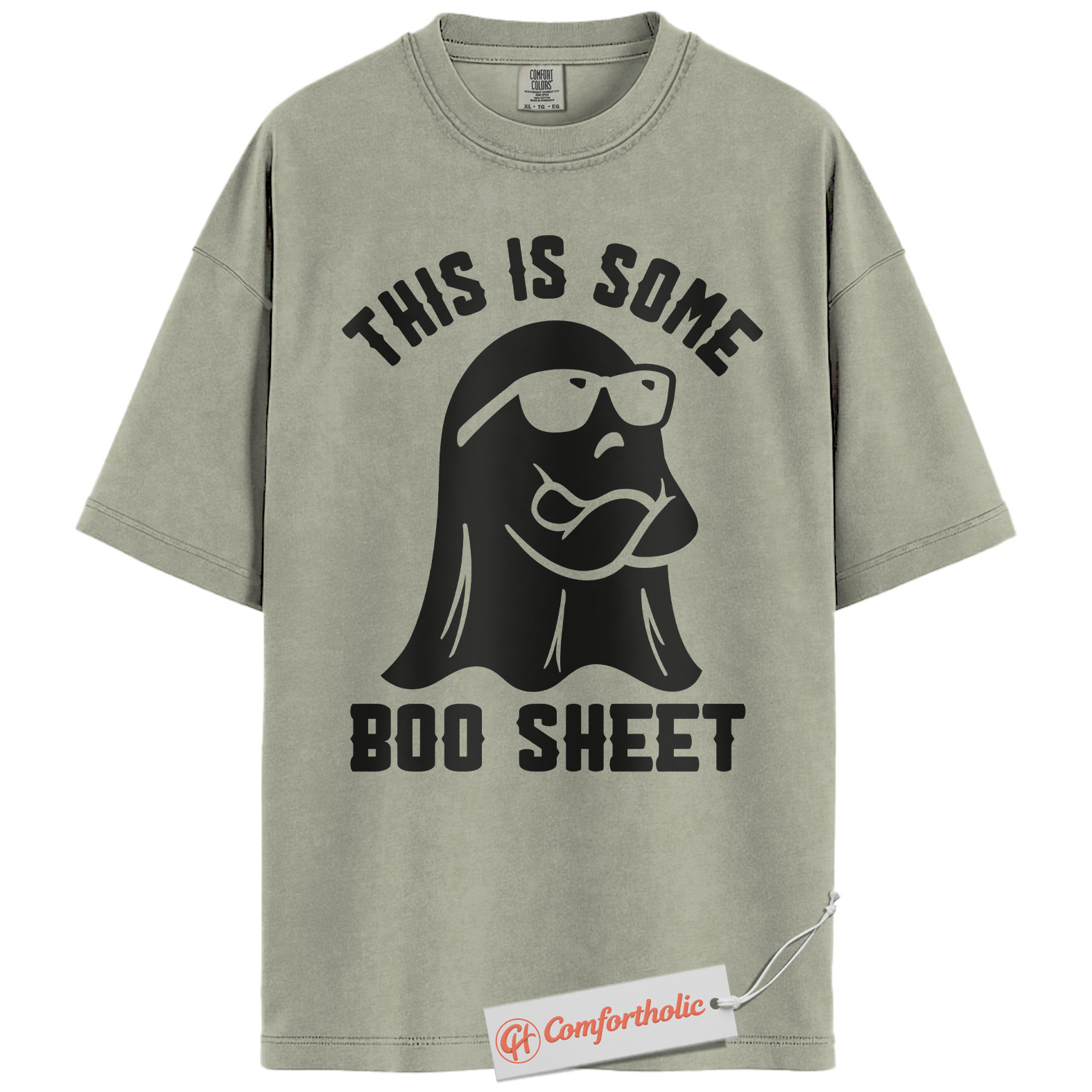 Boo Sheet Shirt, Funny Halloween Ghost Pun T-Shirt, Spooky Season Graphic Tee, Halloween Comfort Colors Shirt - Image 6