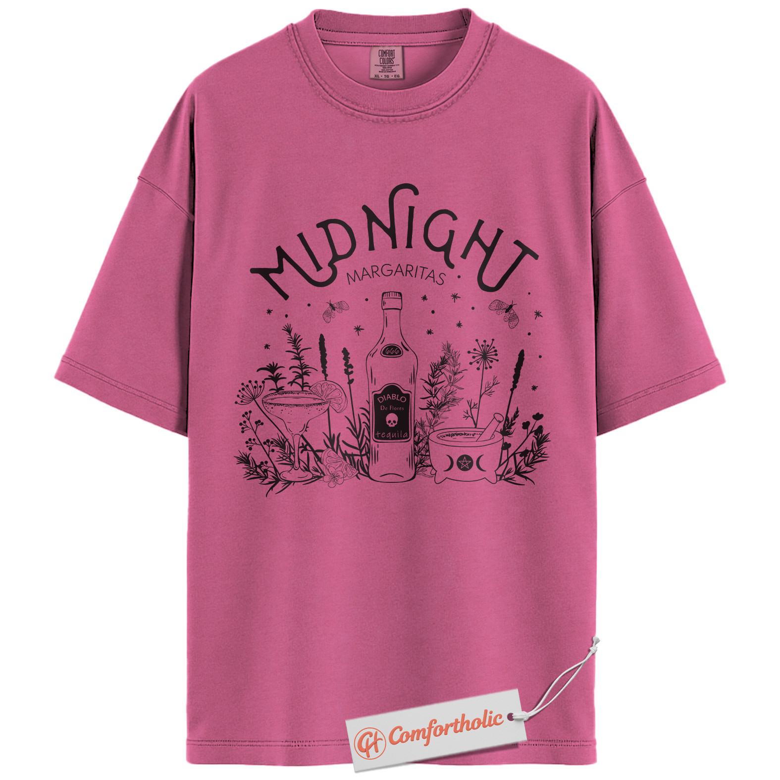 Midnight Margaritas Shirt, Halloween Cocktail Graphic Tee, Spooky Season T-Shirt, Halloween Comfort Colors Shirt - Image 17