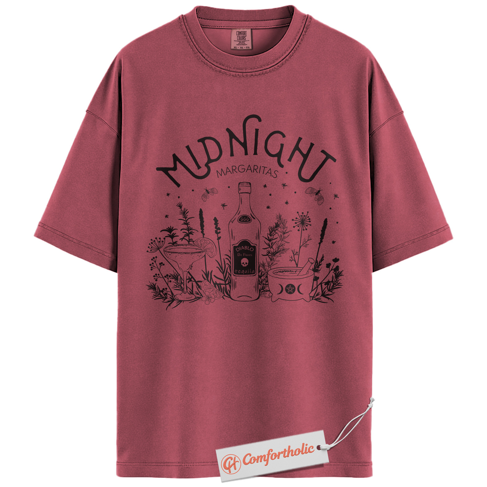 Midnight Margaritas Shirt, Halloween Cocktail Graphic Tee, Spooky Season T-Shirt, Halloween Comfort Colors Shirt - Image 19