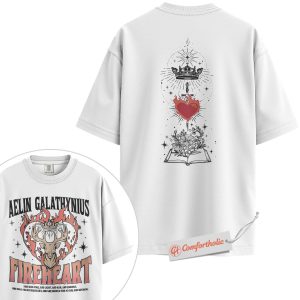 Alternative view of Aelin Galathynius Shirt, Fireheart Throne of Glass T-Shirt, Fantasy Book Quote Graphic Tee, Bookish Gift for Readers, Crown & Heart Comfort Colors Shirt 2-Sided