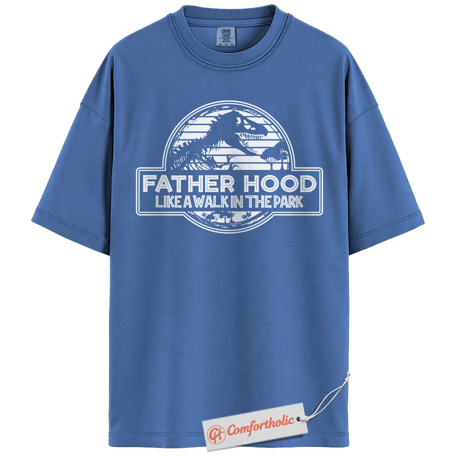 Fatherhood Shirt, Funny Dinosaur Dad T-Shirt, Like a Walk in the Park Graphic Tee, Jurassic Parody Gift for Fathers, Cool Dad Comfort Colors Shirt - Image 8