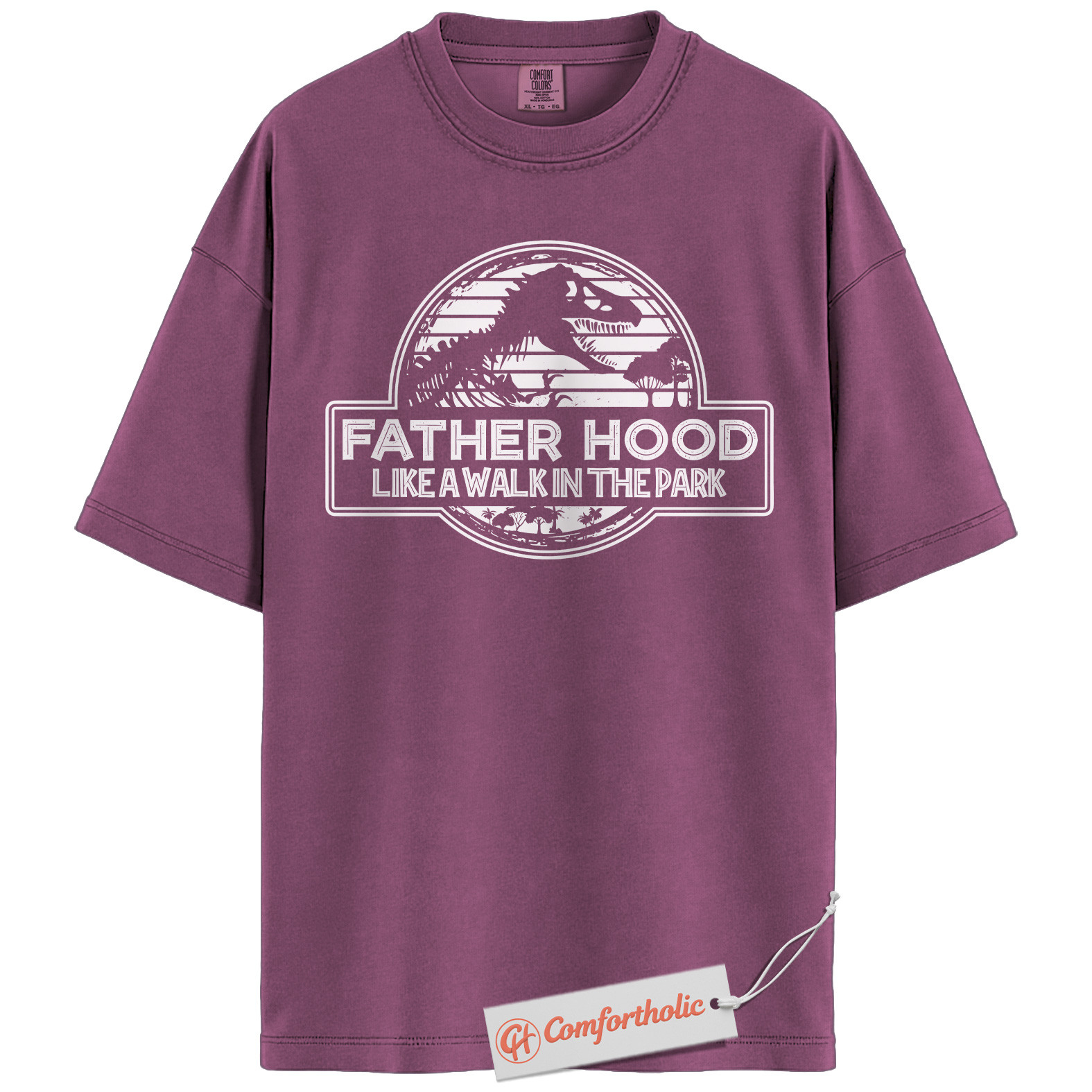Fatherhood Shirt, Funny Dinosaur Dad T-Shirt, Like a Walk in the Park Graphic Tee, Jurassic Parody Gift for Fathers, Cool Dad Comfort Colors Shirt - Image 10