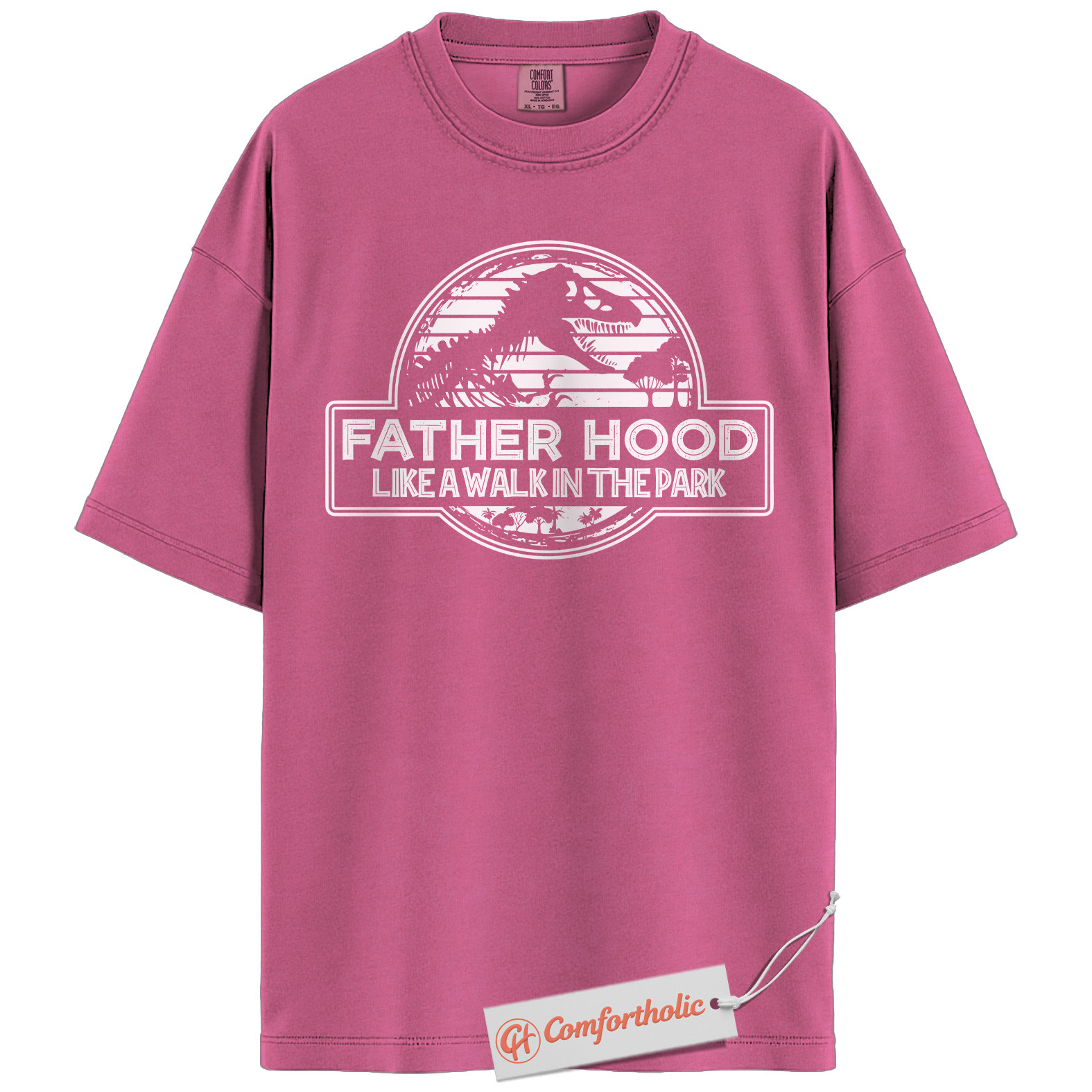 Fatherhood Shirt, Funny Dinosaur Dad T-Shirt, Like a Walk in the Park Graphic Tee, Jurassic Parody Gift for Fathers, Cool Dad Comfort Colors Shirt - Image 11