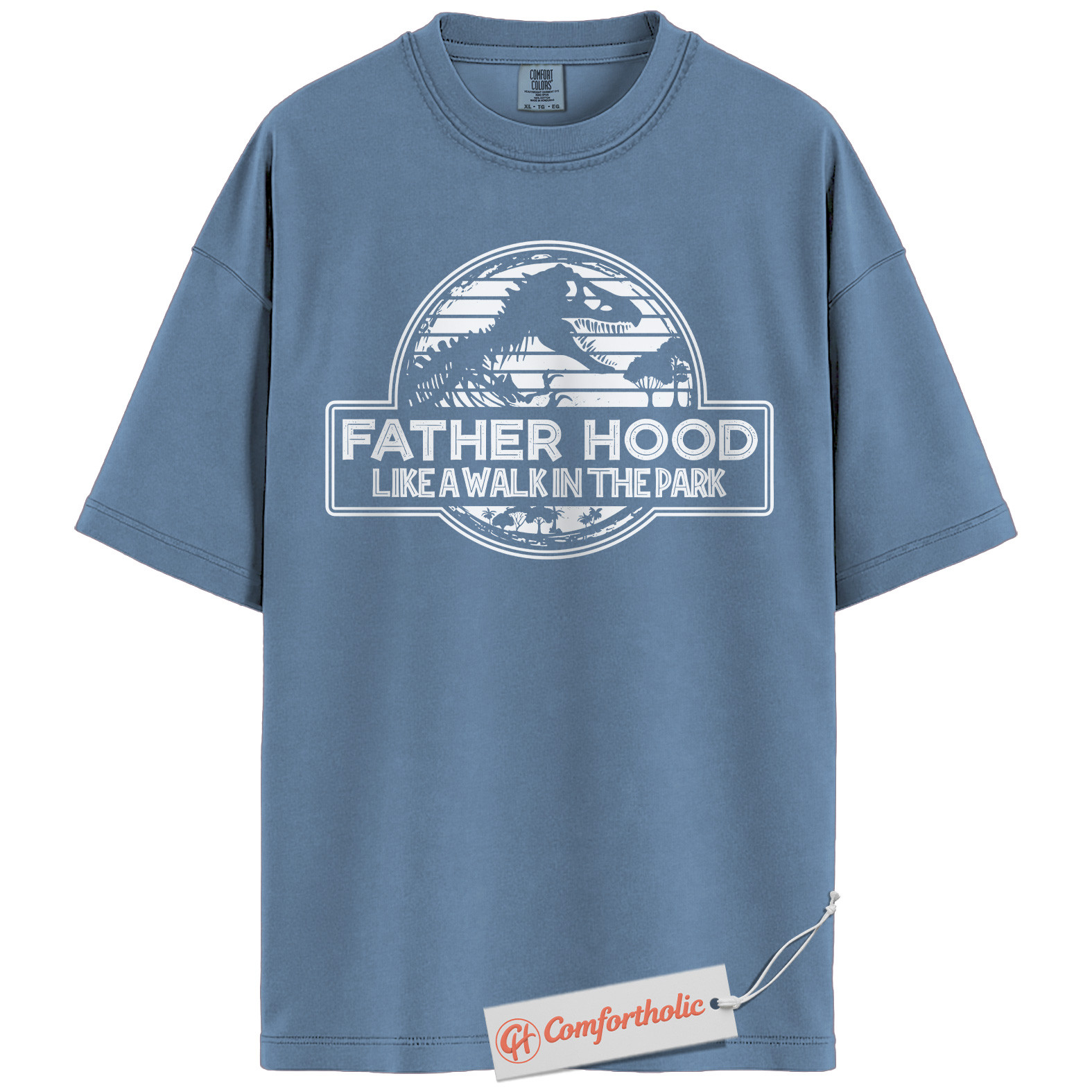 Fatherhood Shirt, Funny Dinosaur Dad T-Shirt, Like a Walk in the Park Graphic Tee, Jurassic Parody Gift for Fathers, Cool Dad Comfort Colors Shirt - Image 12