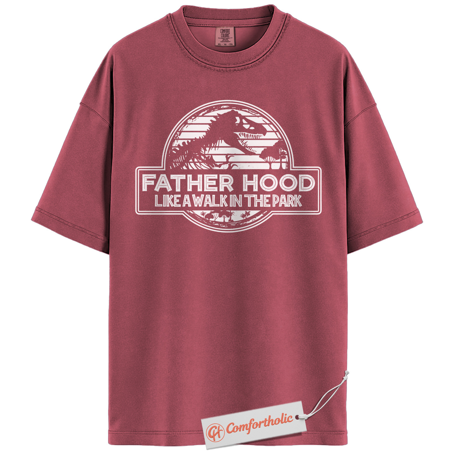 Fatherhood Shirt, Funny Dinosaur Dad T-Shirt, Like a Walk in the Park Graphic Tee, Jurassic Parody Gift for Fathers, Cool Dad Comfort Colors Shirt - Image 13