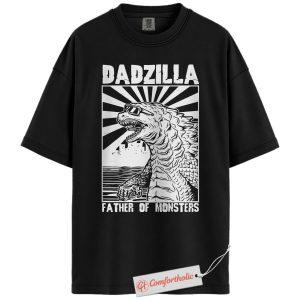 Alternative view of Dadzilla Shirt, Funny Godzilla Dad T-Shirt, Father of Monsters Graphic Tee, Cool Gift for Dads with Kids, Retro Comfort Colors Shirt