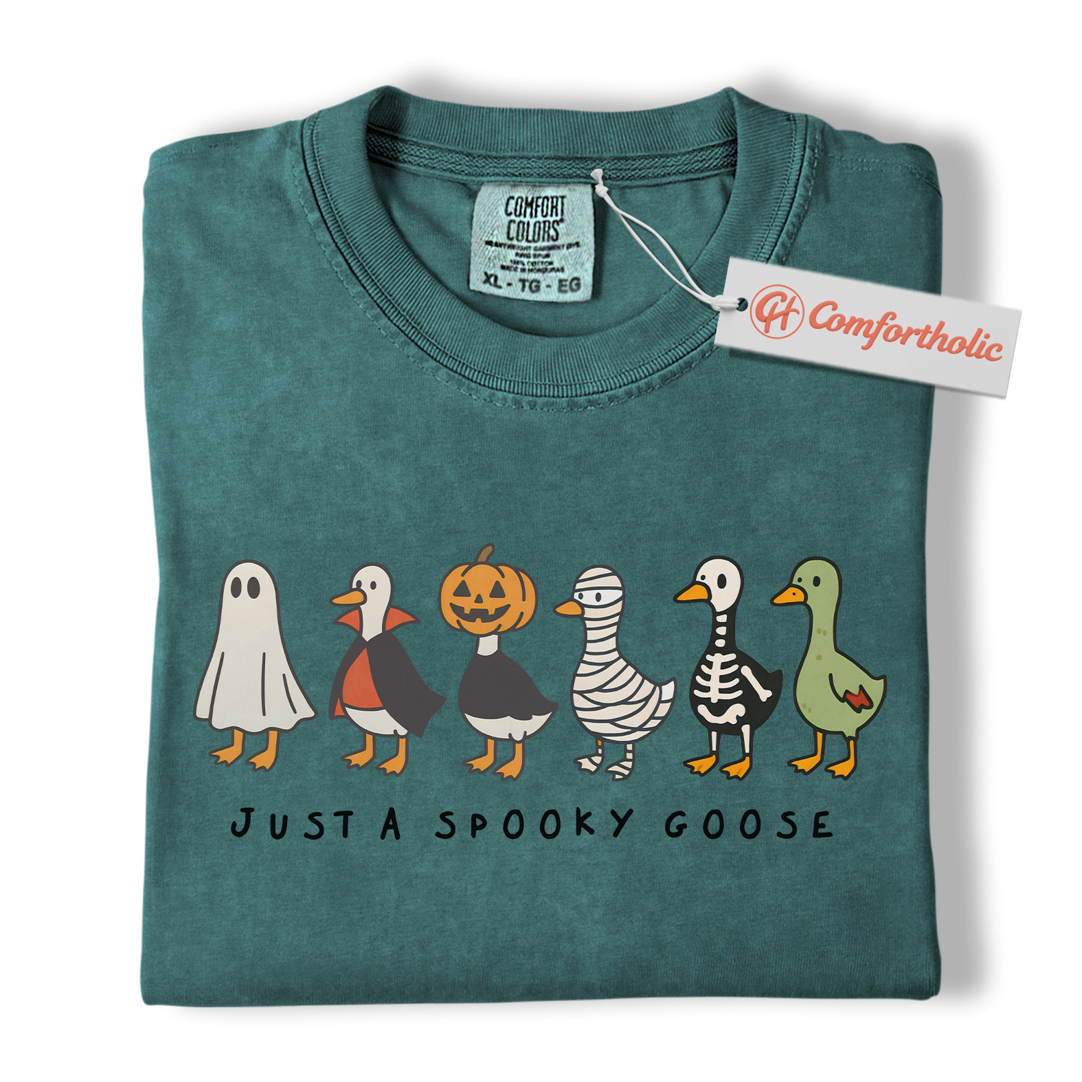 Just a Spooky Goose Shirt, Funny Goose T-Shirt, Cute Farm Animal Costume Tee, Fall Gift for Goose Lovers, Halloween Comfort Colors Shirt - Image 11