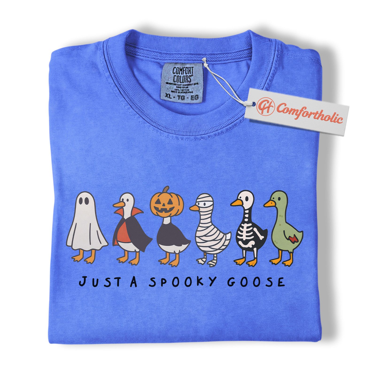 Just a Spooky Goose Shirt, Funny Goose T-Shirt, Cute Farm Animal Costume Tee, Fall Gift for Goose Lovers, Halloween Comfort Colors Shirt - Image 12