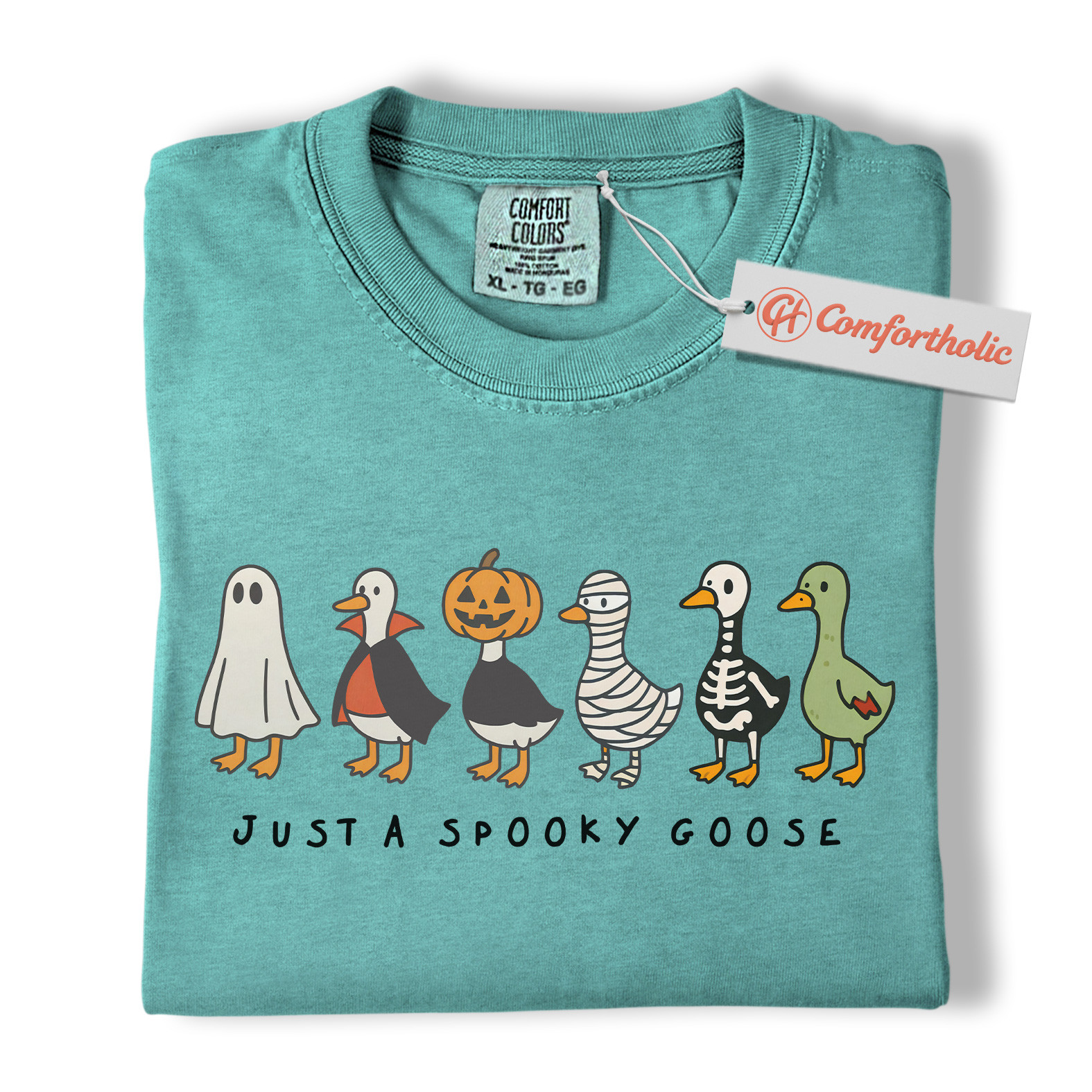 Just a Spooky Goose Shirt, Funny Goose T-Shirt, Cute Farm Animal Costume Tee, Fall Gift for Goose Lovers, Halloween Comfort Colors Shirt - Image 13