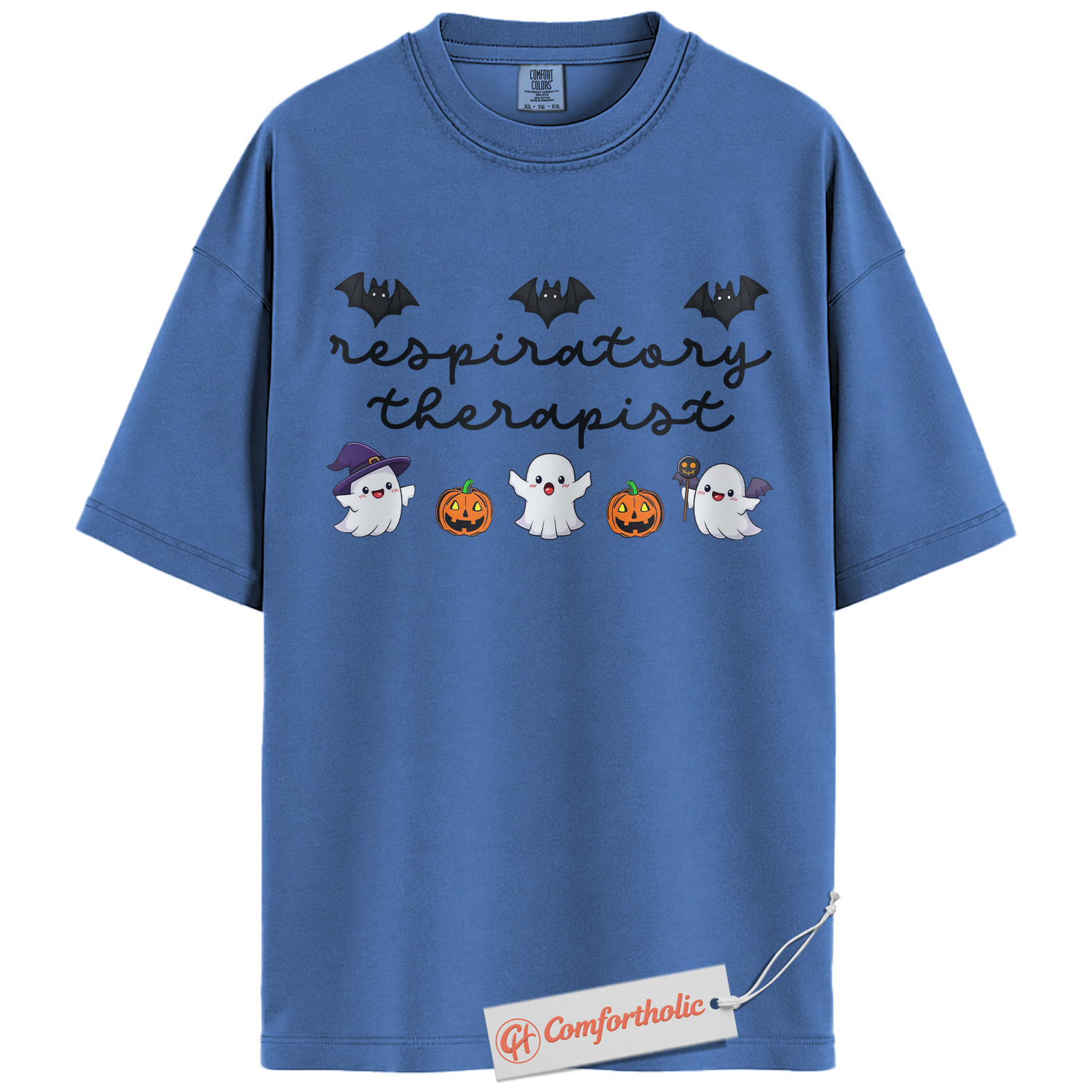 Respiratory Therapist Halloween Shirt, Cute Ghost and Pumpkin T-Shirt, Spooky Medical Worker Graphic Tee, Fall Gift for RTs, Halloween Comfort Colors Shirt - Image 12