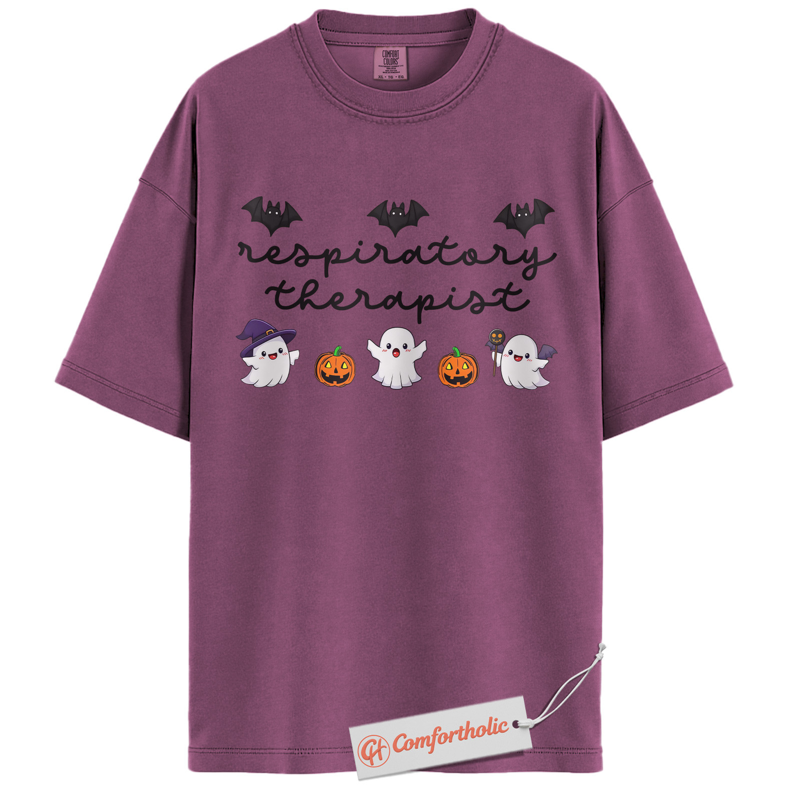 Respiratory Therapist Halloween Shirt, Cute Ghost and Pumpkin T-Shirt, Spooky Medical Worker Graphic Tee, Fall Gift for RTs, Halloween Comfort Colors Shirt - Image 15