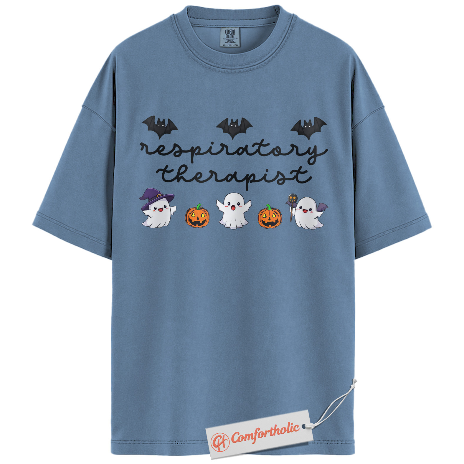 Respiratory Therapist Halloween Shirt, Cute Ghost and Pumpkin T-Shirt, Spooky Medical Worker Graphic Tee, Fall Gift for RTs, Halloween Comfort Colors Shirt - Image 17