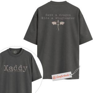Xaddy Xaden Riorson Shirt, Fourth Wing Quote T-Shirt, Save a Dragon Ride a Wingleader Tee, Romantic Fantasy Book Lover Gift, Fourth Wing Comfort Colors Shirt 2-Sided