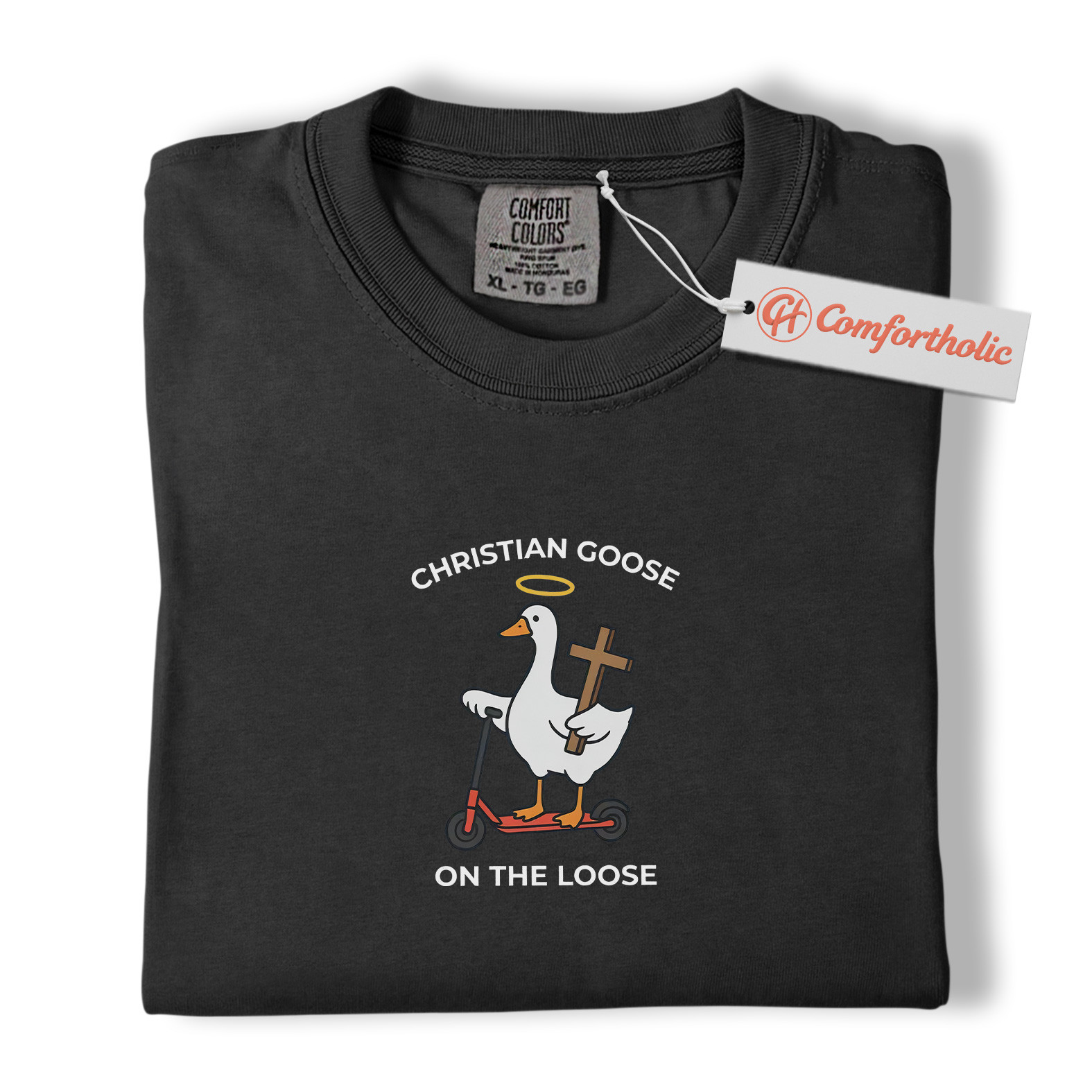 Christian Goose on the Loose Shirt, Funny Religious T-Shirt, Cute Animal Graphic Tee, Christian Humor Gift, Faith-Inspired Comfort Colors Shirt - Image 3