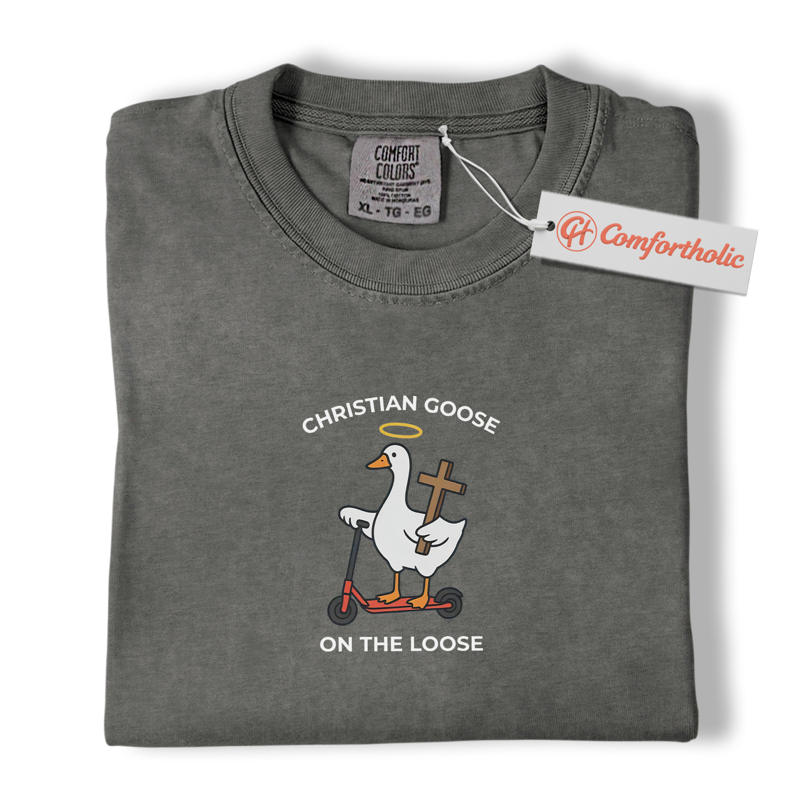 Christian Goose on the Loose Shirt, Funny Religious T-Shirt, Cute Animal Graphic Tee, Christian Humor Gift, Faith-Inspired Comfort Colors Shirt - Image 4
