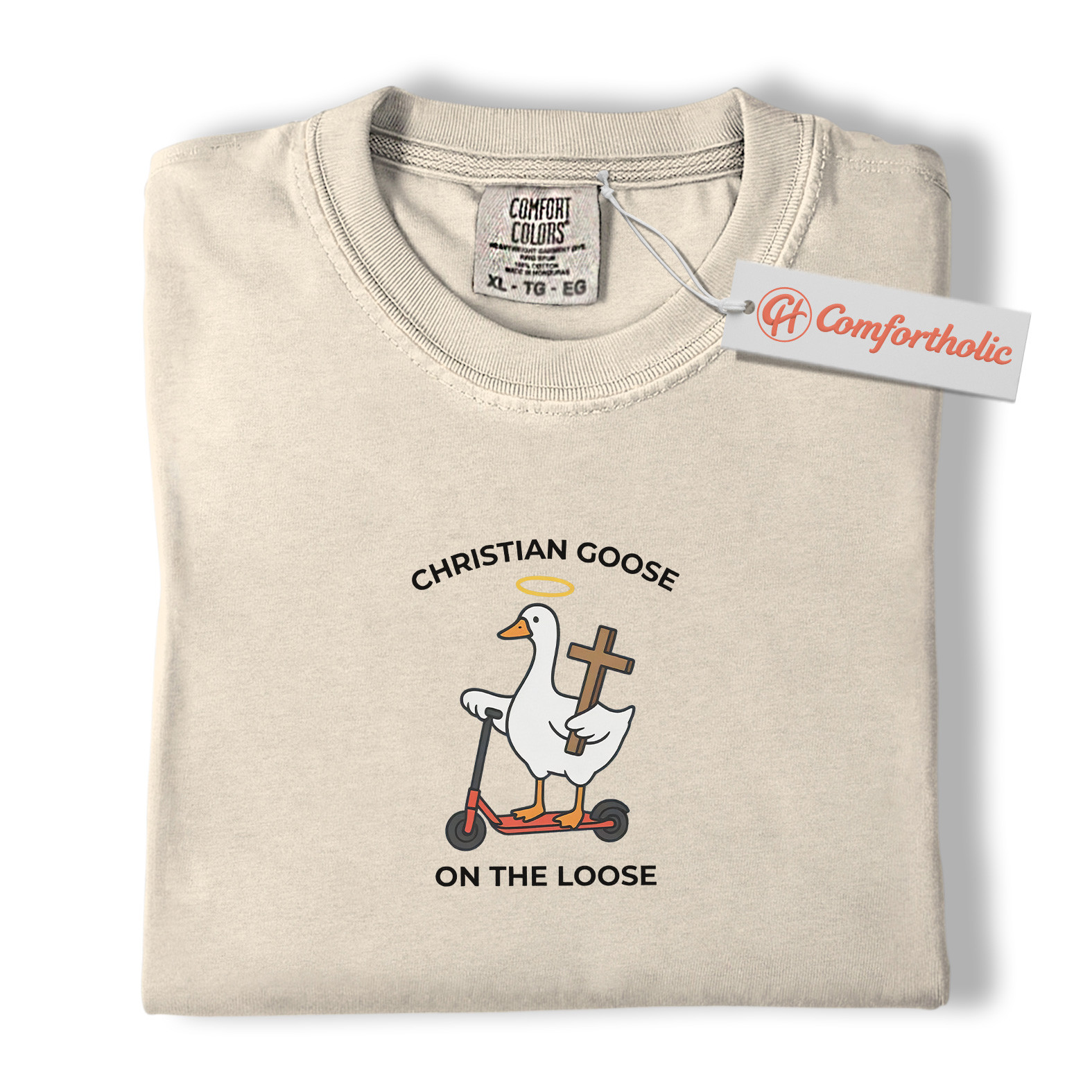 Christian Goose on the Loose Shirt, Funny Religious T-Shirt, Cute Animal Graphic Tee, Christian Humor Gift, Faith-Inspired Comfort Colors Shirt - Image 5