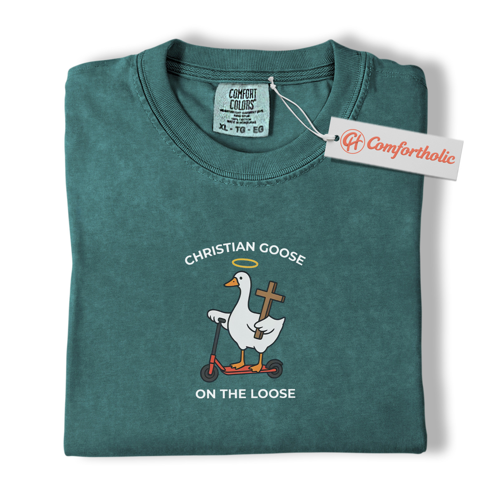 Christian Goose on the Loose Shirt, Funny Religious T-Shirt, Cute Animal Graphic Tee, Christian Humor Gift, Faith-Inspired Comfort Colors Shirt - Image 11
