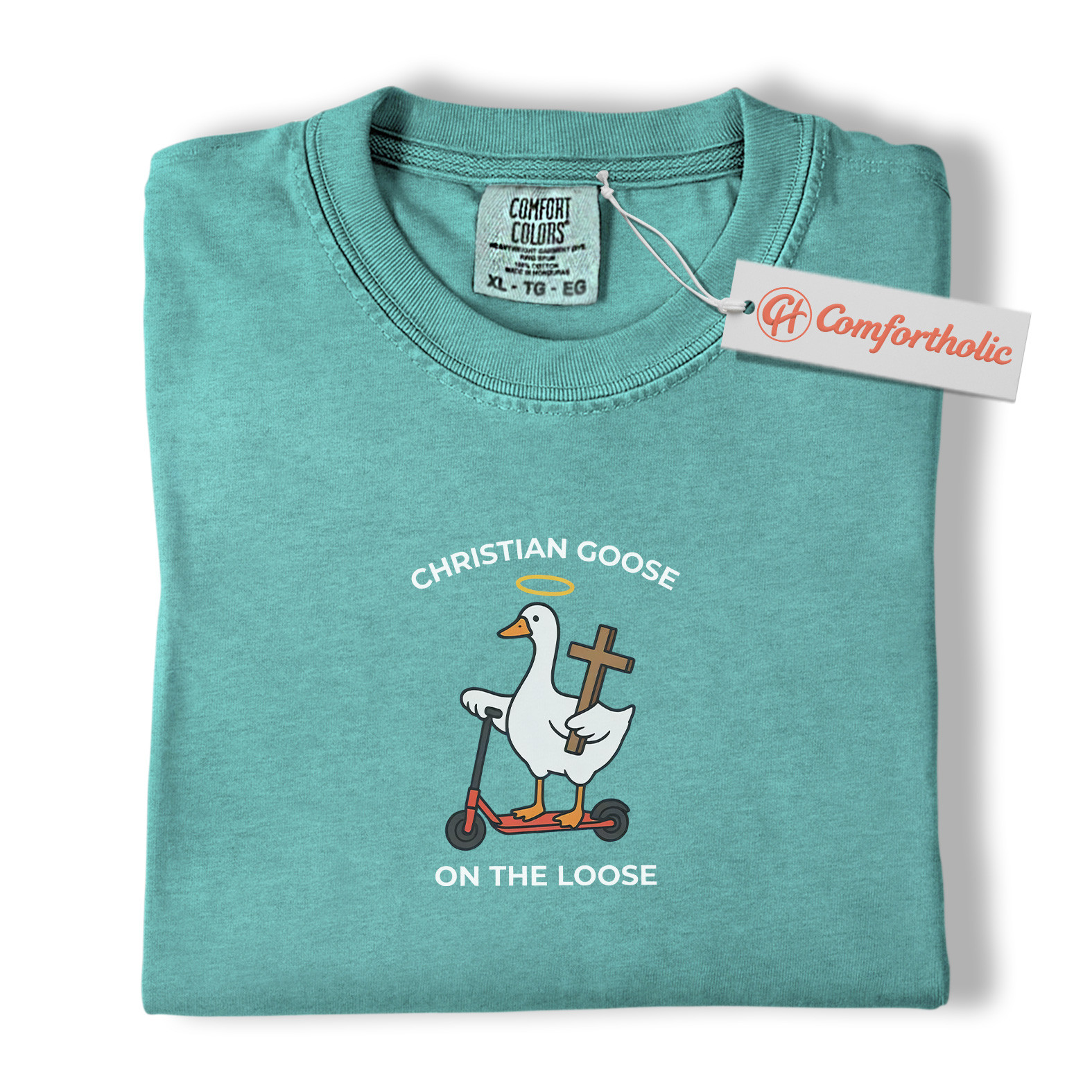 Christian Goose on the Loose Shirt, Funny Religious T-Shirt, Cute Animal Graphic Tee, Christian Humor Gift, Faith-Inspired Comfort Colors Shirt - Image 13