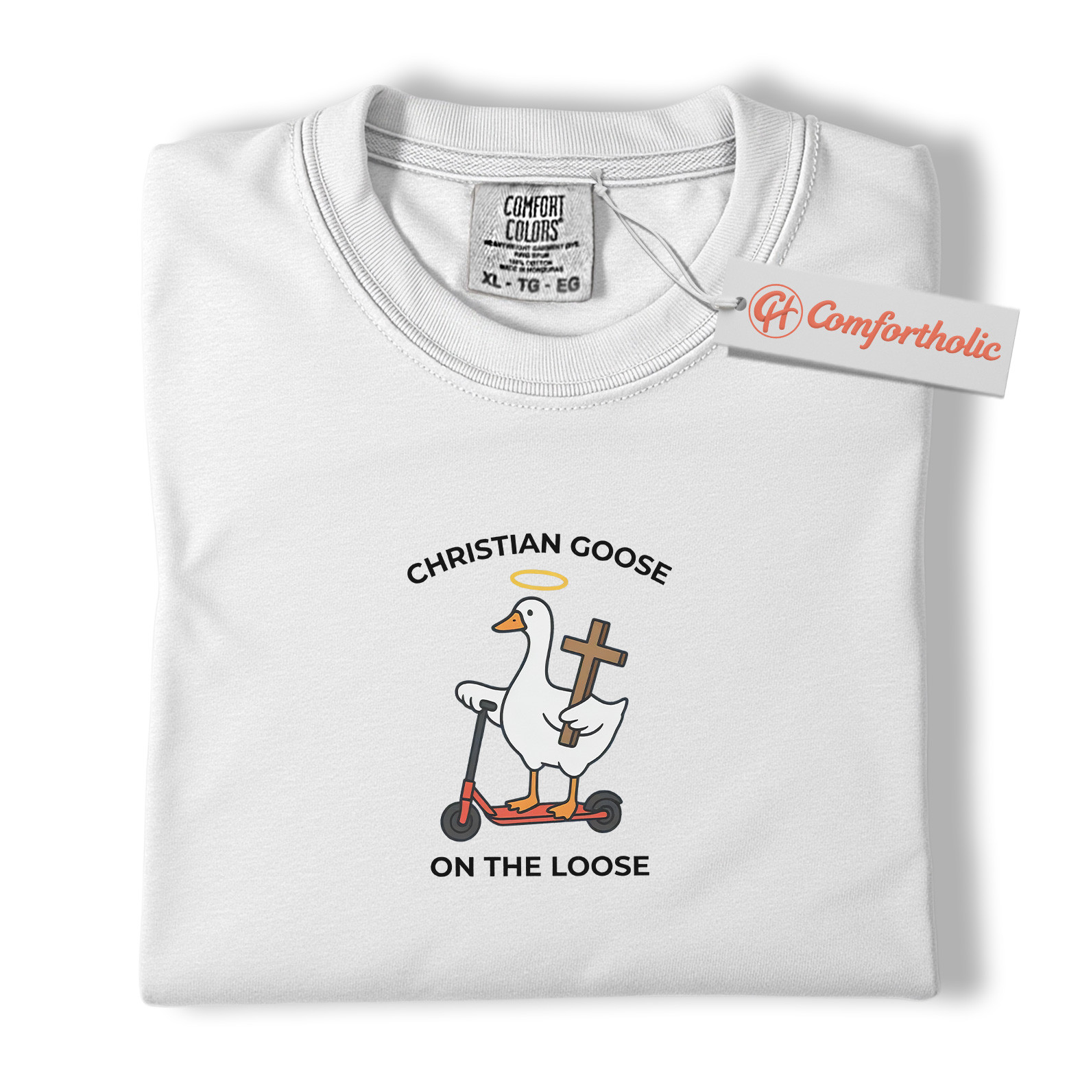 Christian Goose on the Loose Shirt, Funny Religious T-Shirt, Cute Animal Graphic Tee, Christian Humor Gift, Faith-Inspired Comfort Colors Shirt - Image 2