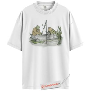 Alternative view of Frog and Toad Shirt, Cute Amphibian Friends T-Shirt, Wholesome Fishing Scene Graphic Tee, Nature Lover Gift, Classic Book Comfort Colors Shirt