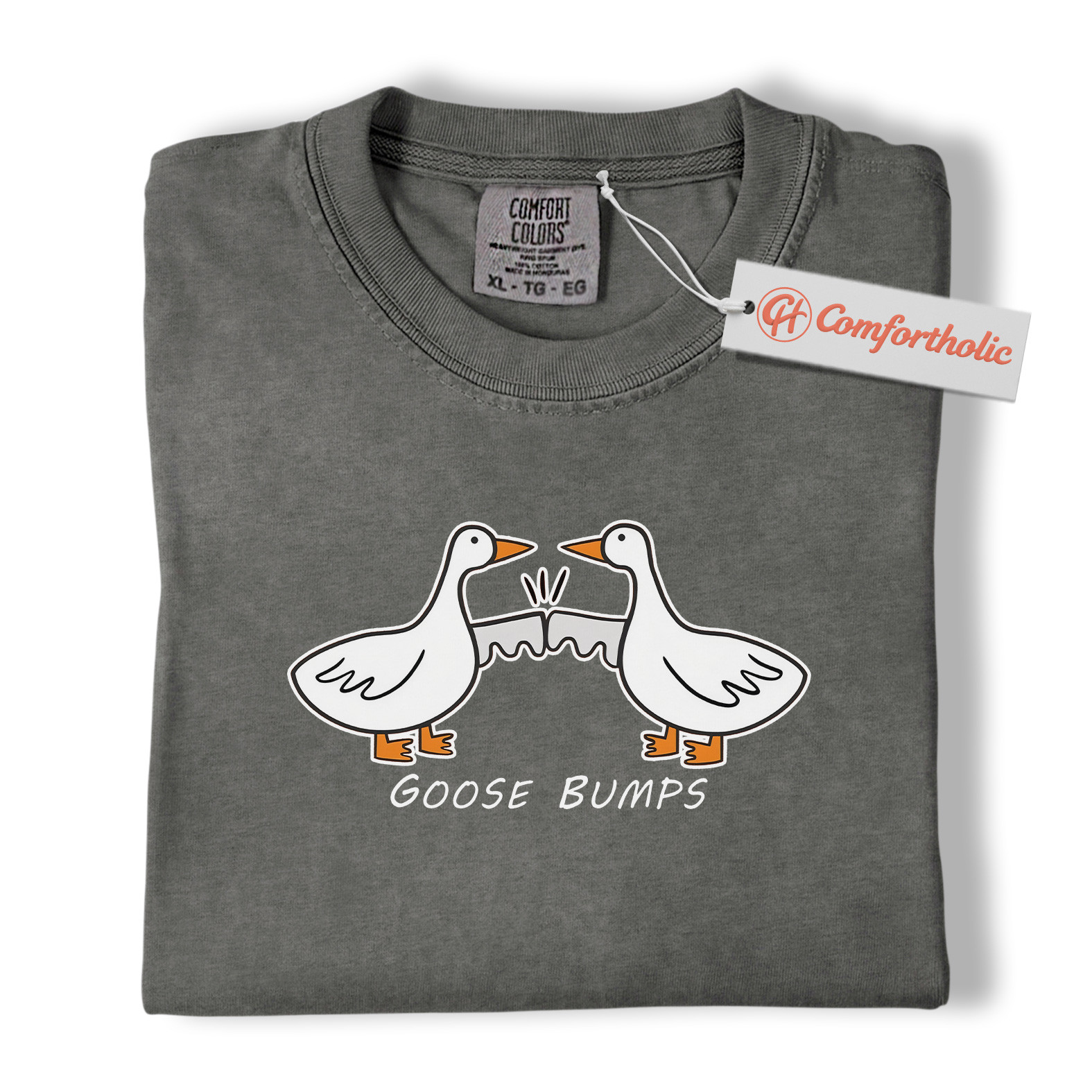 Goose Bumps Shirt, Funny Goose T-Shirt, Cute Animal Pun Graphic Tee, Humorous Goose Lover Comfort Colors Shirt - Image 4