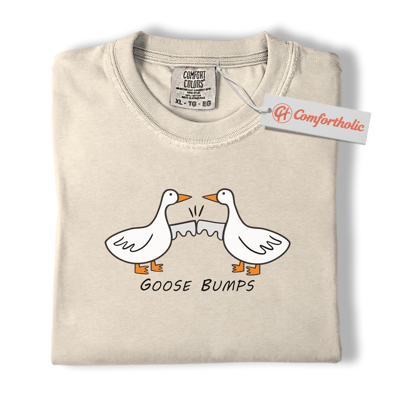 Goose Bumps Shirt, Funny Goose T-Shirt, Cute Animal Pun Graphic Tee, Humorous Goose Lover Comfort Colors Shirt - Image 5
