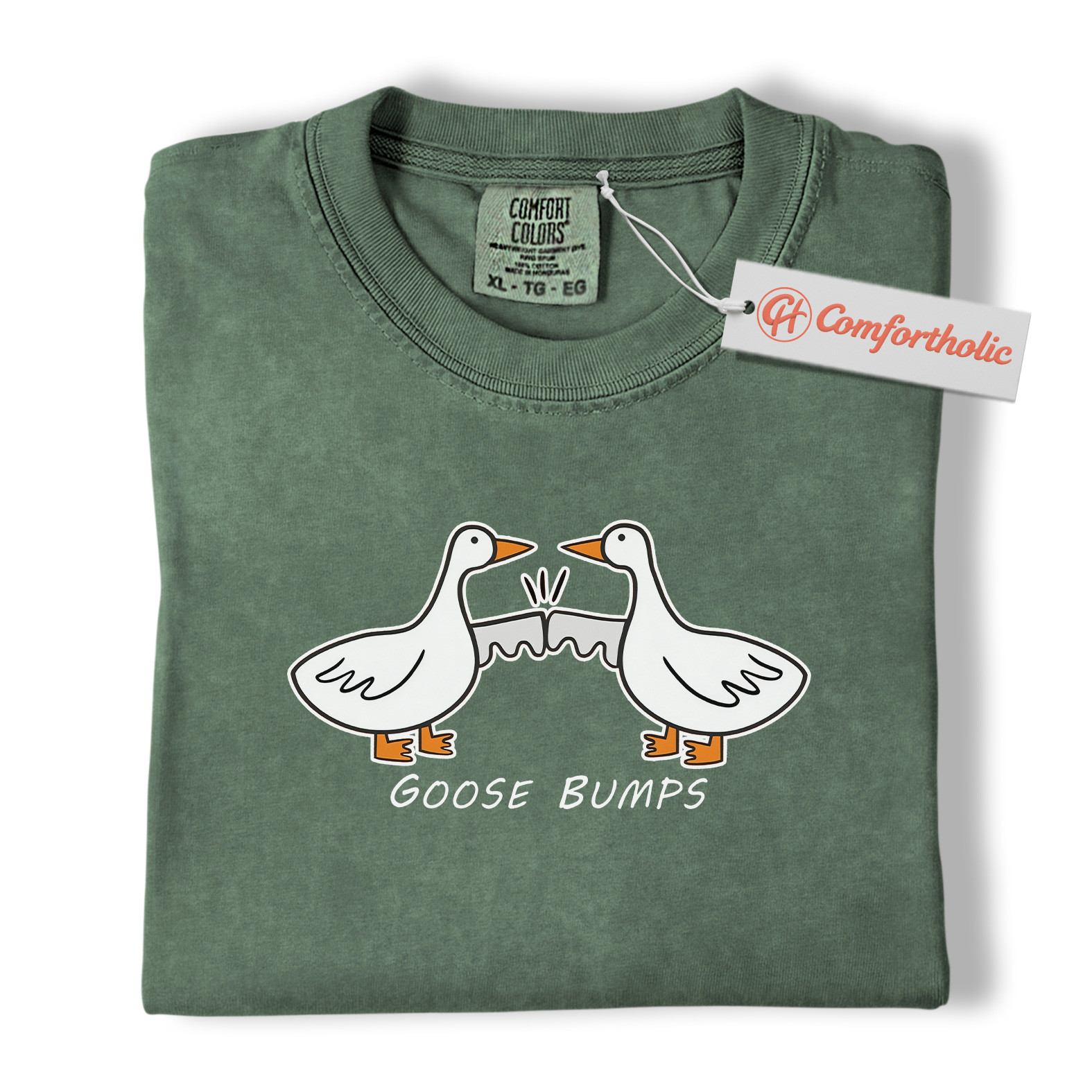 Goose Bumps Shirt, Funny Goose T-Shirt, Cute Animal Pun Graphic Tee, Humorous Goose Lover Comfort Colors Shirt - Image 6
