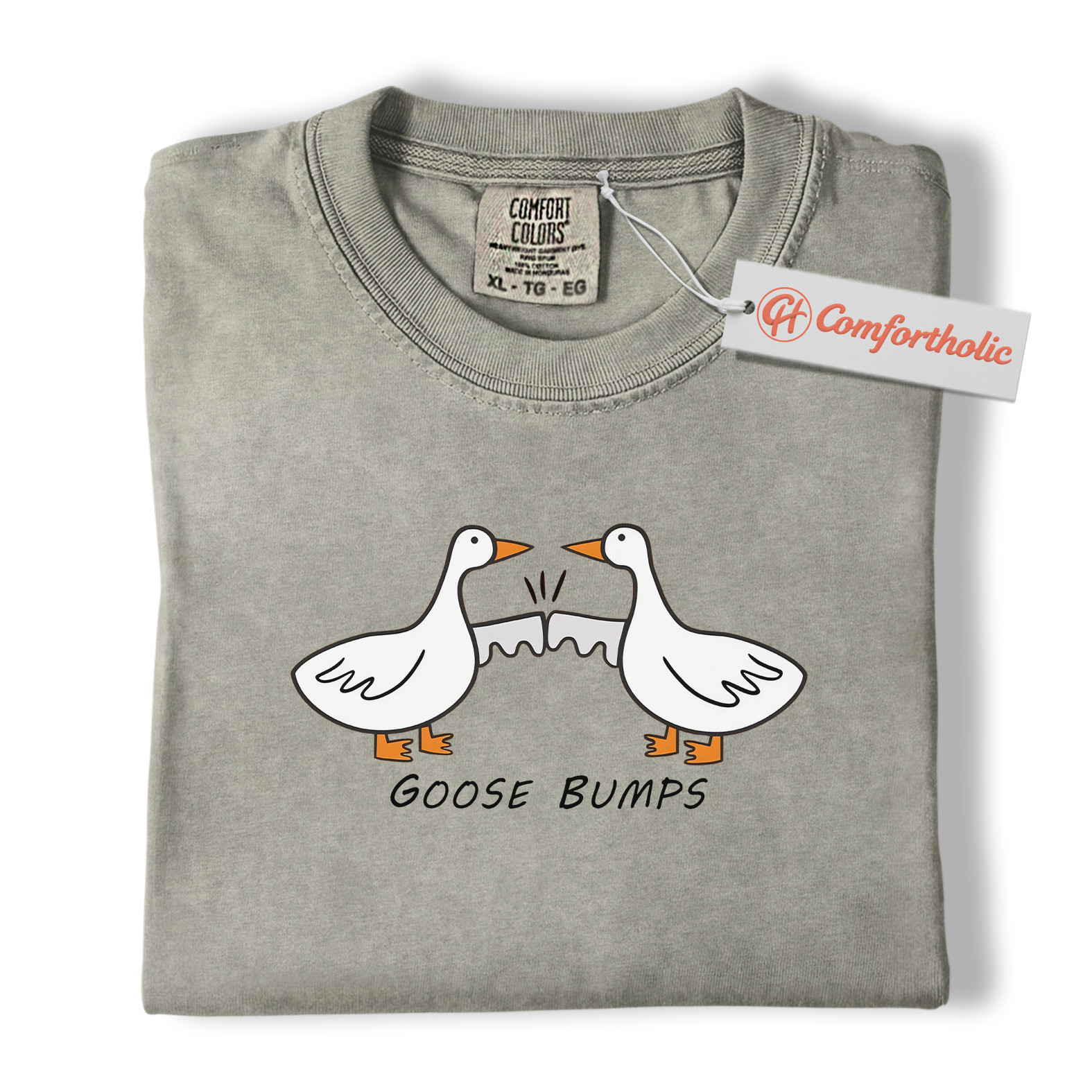 Goose Bumps Shirt, Funny Goose T-Shirt, Cute Animal Pun Graphic Tee, Humorous Goose Lover Comfort Colors Shirt - Image 7