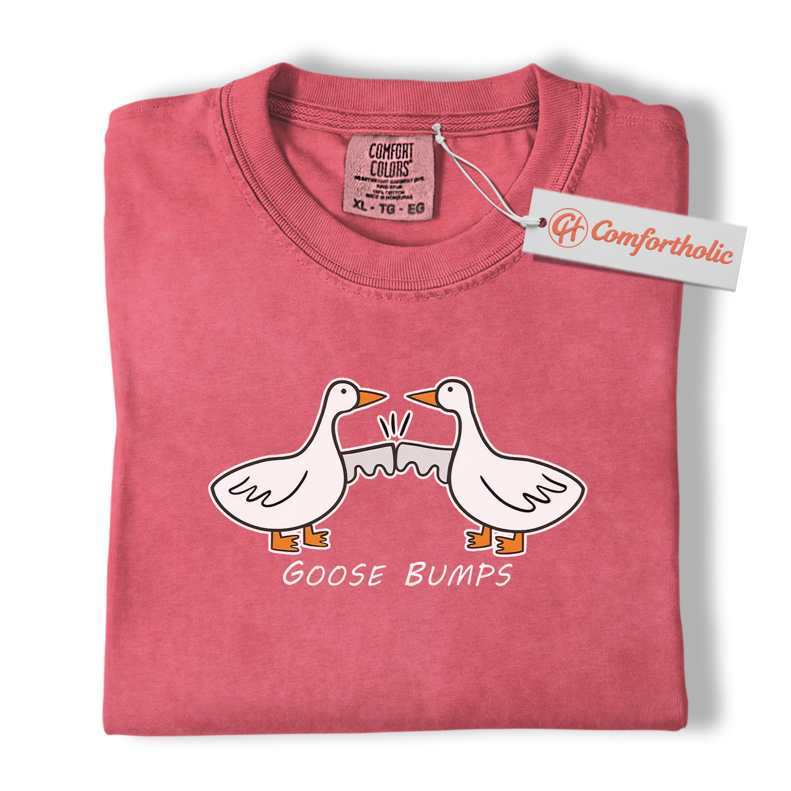 Goose Bumps Shirt, Funny Goose T-Shirt, Cute Animal Pun Graphic Tee, Humorous Goose Lover Comfort Colors Shirt - Image 9