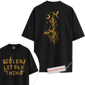 Violent Little Thing Shirt, Fourth Wing Inspired T-Shirt, Fantasy Dragon Graphic Tee, Gift for Readers, Bookish Comfort Colors Shirt 2-Sided