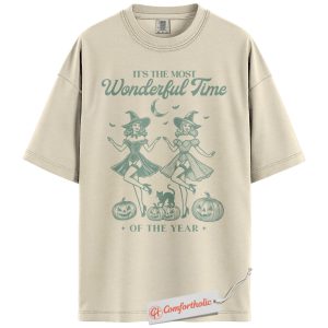 Halloween Witch Shirt, Retro Pin Up Witches T-Shirt, Tee, Vintage Pumpkin Cat Graphic Tee, Funny Spooky Season Gift, Fall Aesthetic Comfort Colors Shirt