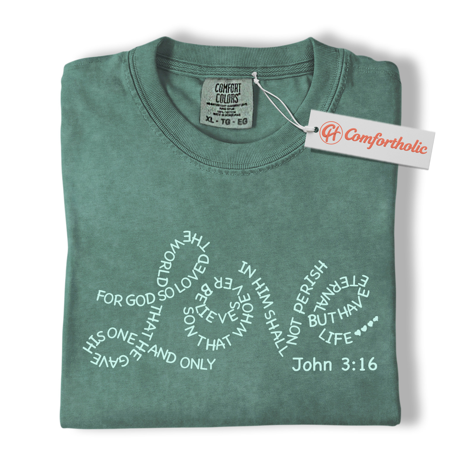John 3:16 Love Shirt, Bible Verse T-Shirt, For God So Loved the World Christian Tee, Religious Gift, Faith Comfort Colors Shirt - Image 11