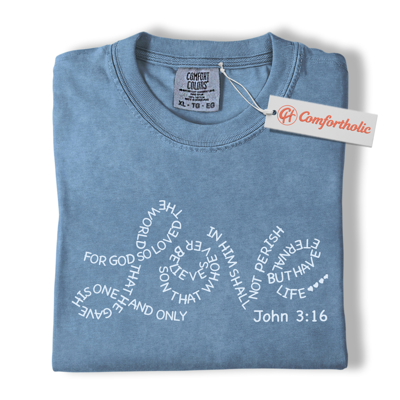 John 3:16 Love Shirt, Bible Verse T-Shirt, For God So Loved the World Christian Tee, Religious Gift, Faith Comfort Colors Shirt - Image 18