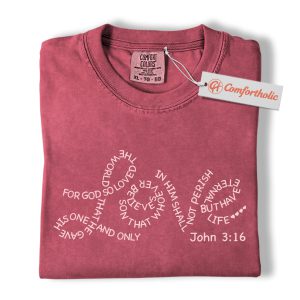 John 3:16 Love Shirt, Bible Verse T-Shirt, For God So Loved the World Christian Tee, Religious Gift, Faith Comfort Colors Shirt