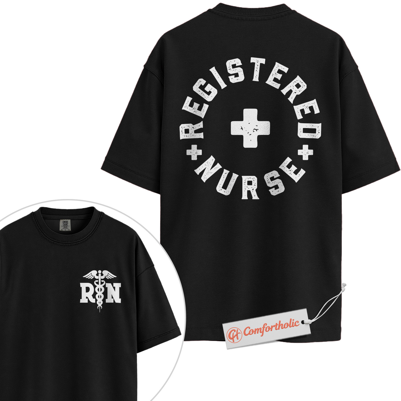 Registered Nurse Shirt, RN Medical T-Shirt, Nursing Student Graduation Tee, Healthcare Worker Comfort Colors Shirt 2-Sided - Image 2