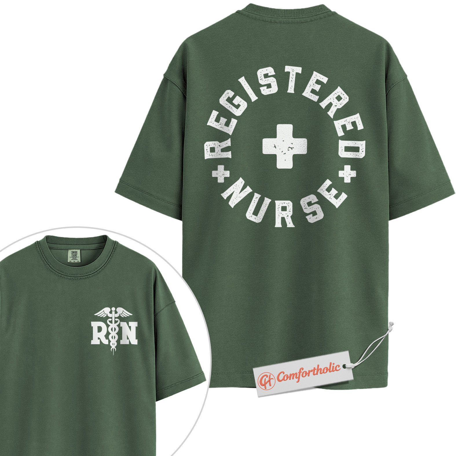 Registered Nurse Shirt, RN Medical T-Shirt, Nursing Student Graduation Tee, Healthcare Worker Comfort Colors Shirt 2-Sided - Image 5