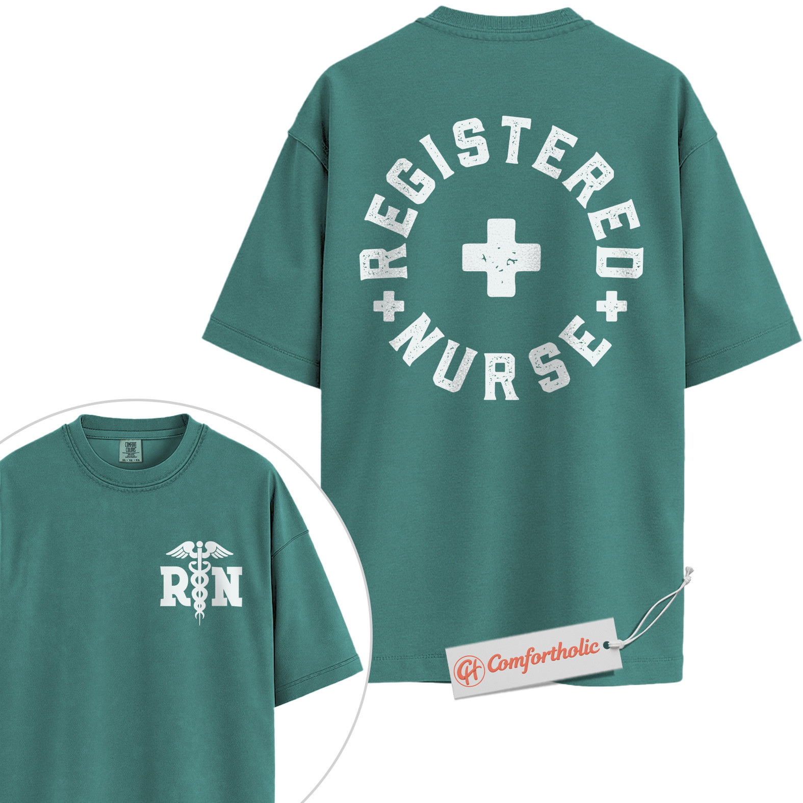 Registered Nurse Shirt, RN Medical T-Shirt, Nursing Student Graduation Tee, Healthcare Worker Comfort Colors Shirt 2-Sided - Image 13